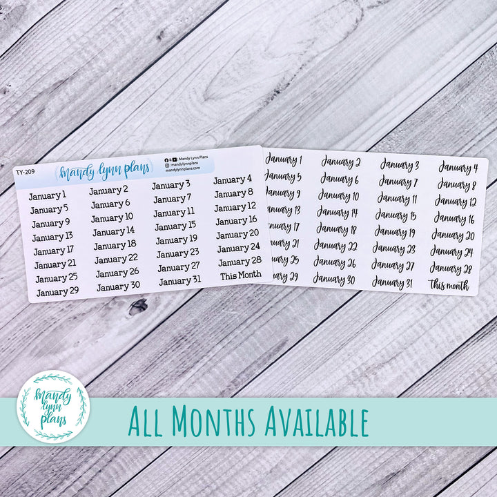 January-December Monthly Date Scripts Part 2