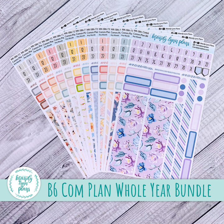 Whole Year Bundle || 3 Design Options || 12 Any Month Kits || B6 Common Planner