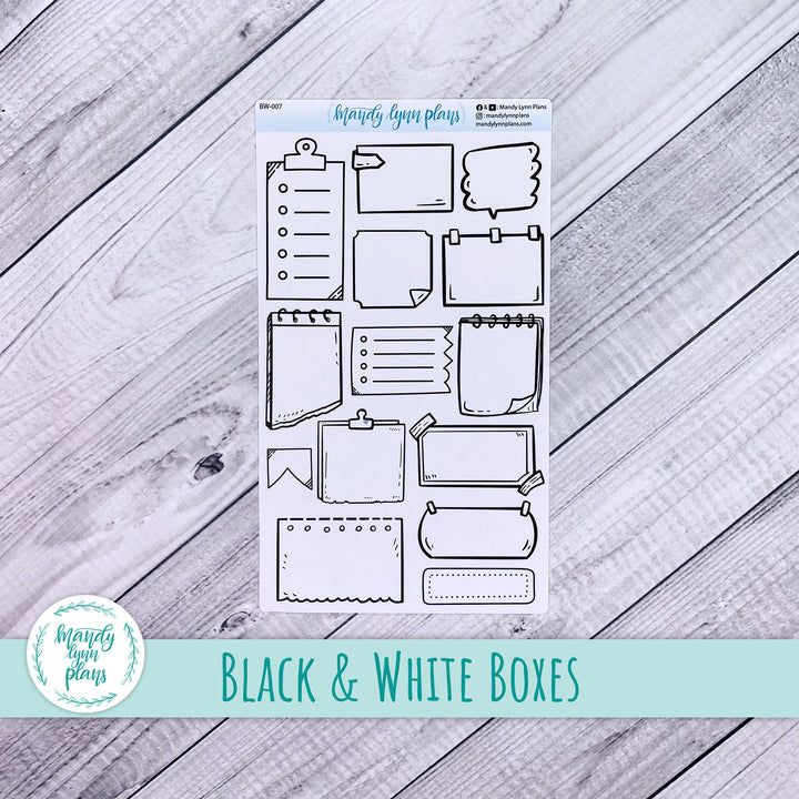Black and White Box Doodles || Bullet Journal