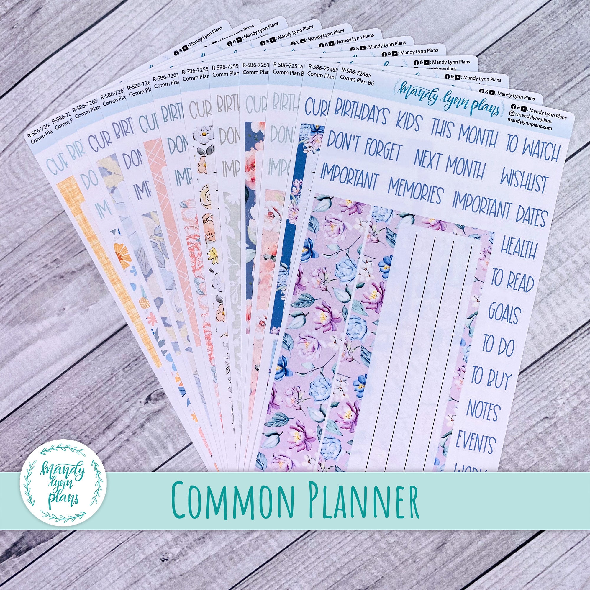 Whole Year Common Planner Dashboard Bundle – Mandy Lynn Plans