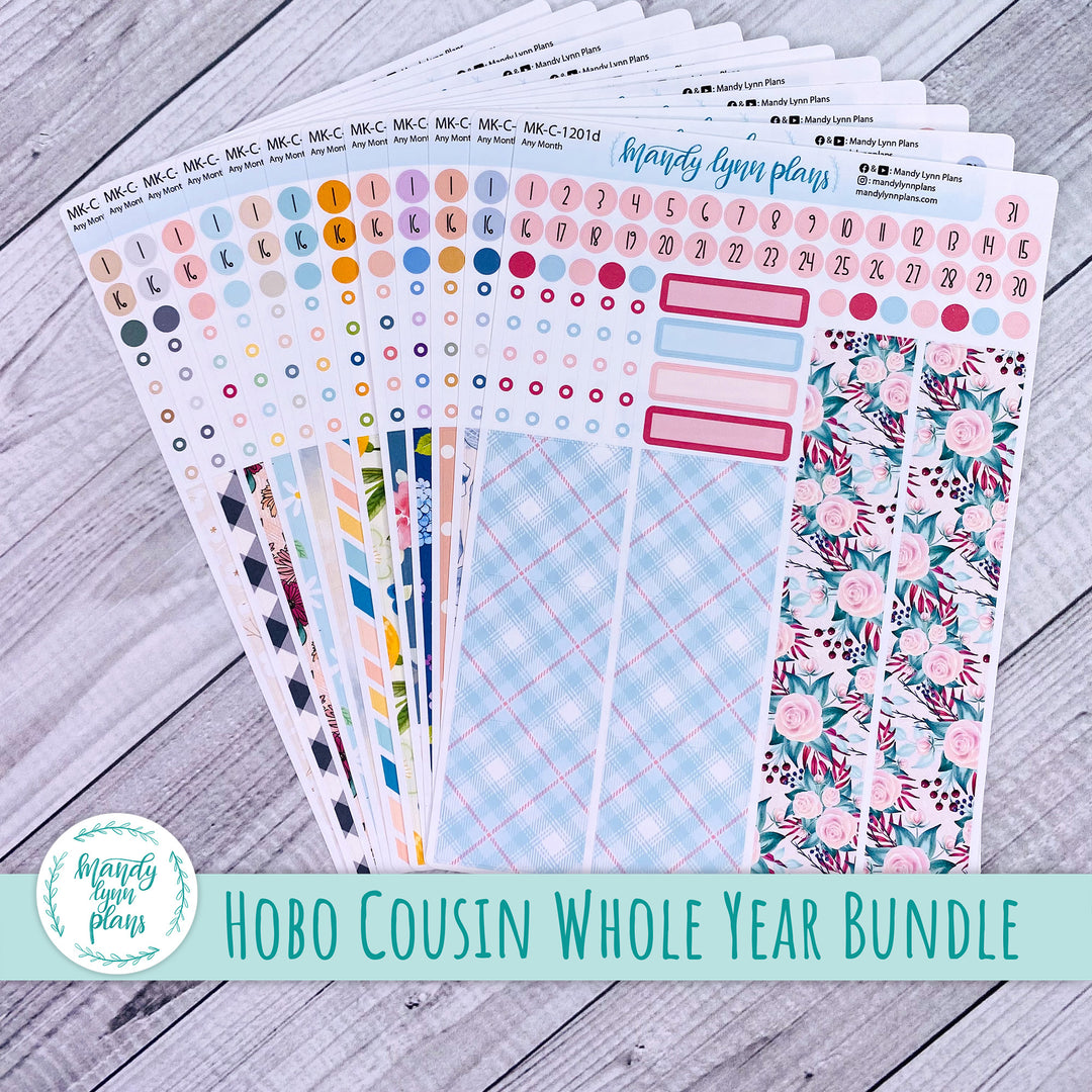 Whole Year Bundle || 3 Design Options || 12 Any Month Kits || Hobonichi Cousin
