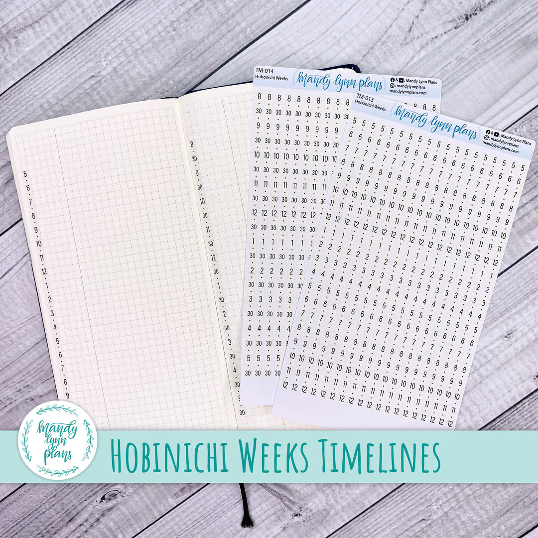 Hobonichi Weeks Timeline Strips || 5am-Midnight and 8am-5:30pm