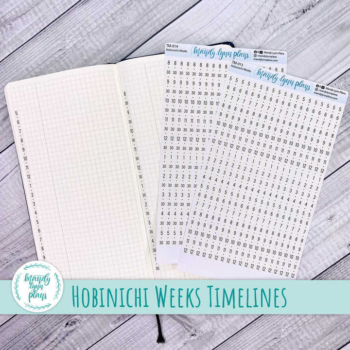 Hobonichi Weeks Timeline Strips || 5am-Midnight and 8am-5:30pm