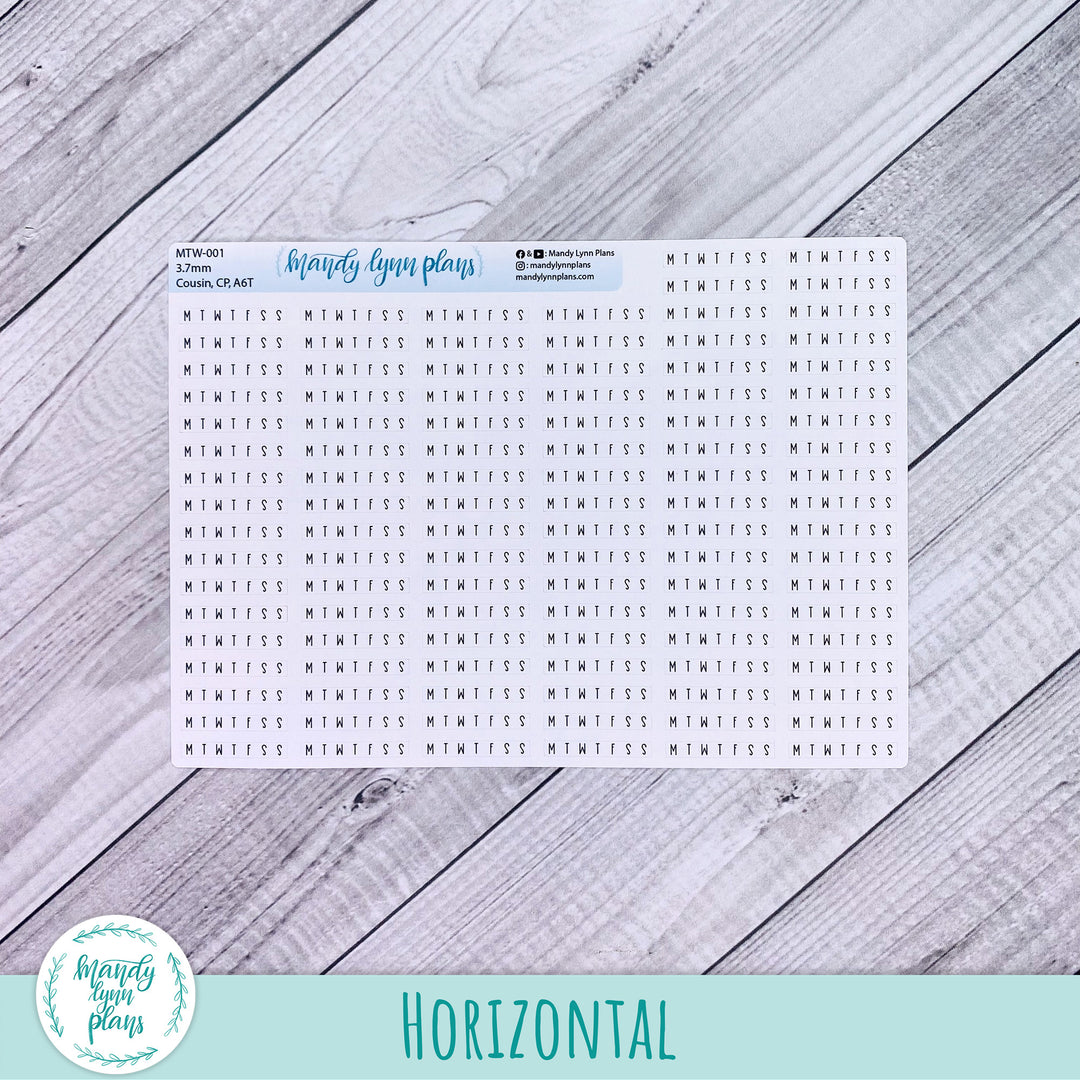 MTWTFSS Horizontal and Vertical Weekly Strips