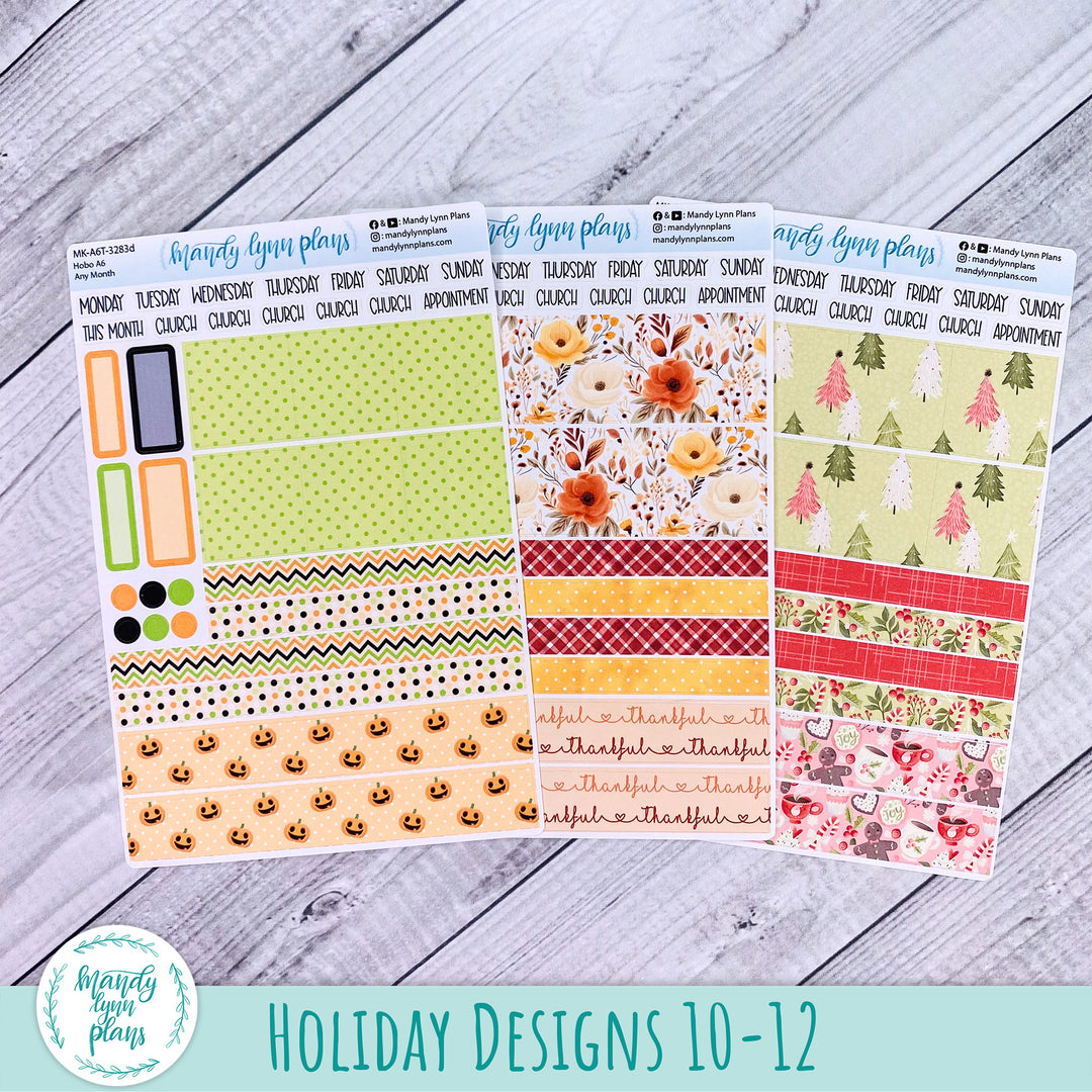 Whole Year Bundle || 3 Design Options || 12 Any Month Kits || Hobonichi A6 Original Techo