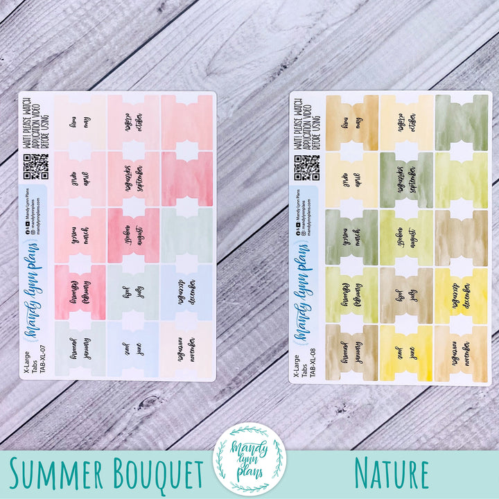 Watercolor Planner Tabs || XL Whimsy