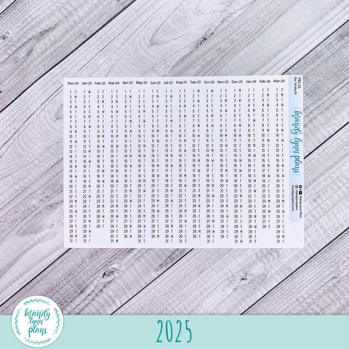 Yearly Index Number Day and Date Scripts || Hobonichi Cousin and A6