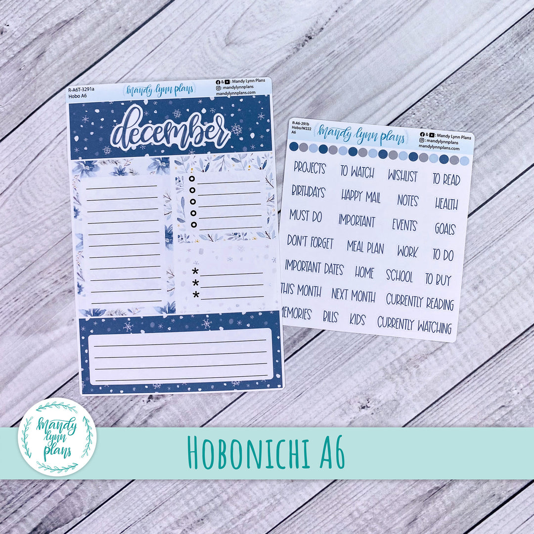 December A6 Hobonichi Dashboard || Winter Wonderland || R-A6T-3291