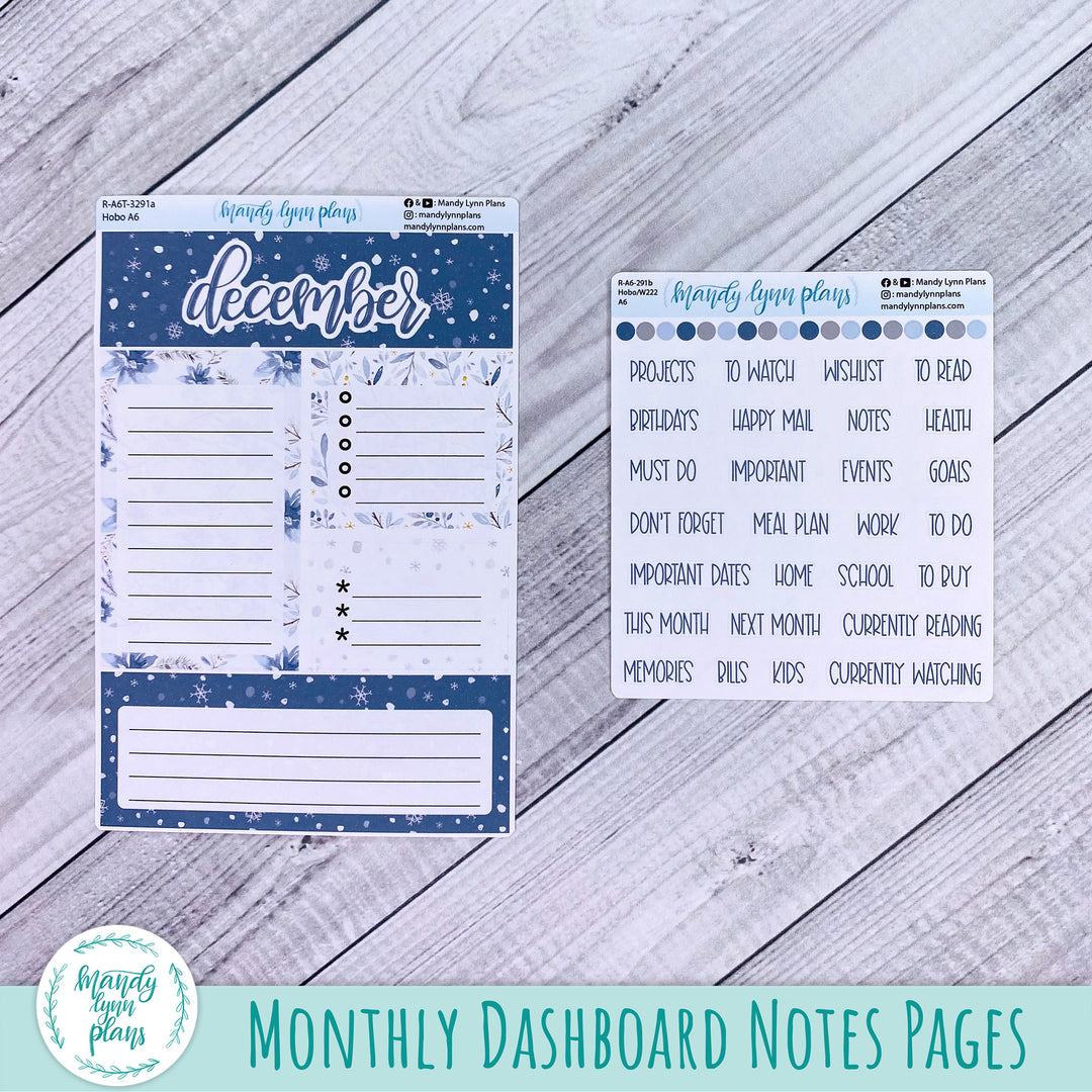 December A6 Hobonichi Dashboard || Winter Wonderland || R-A6T-3291