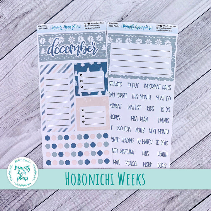 December Hobonichi Weeks Dashboard || Frozen Lake || R-W-2293