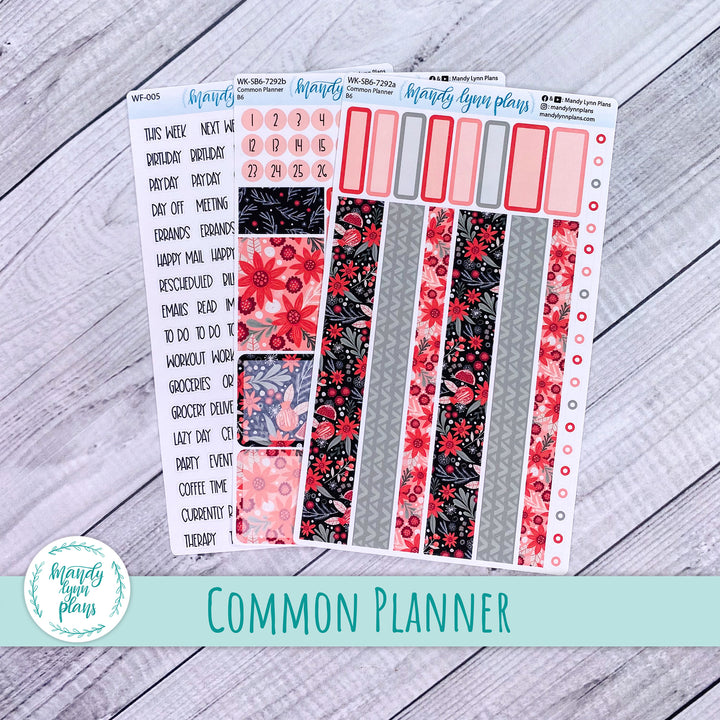 A5, B6, N1 & N2 Common Planner Weekly Kit || Winter Flora || 292