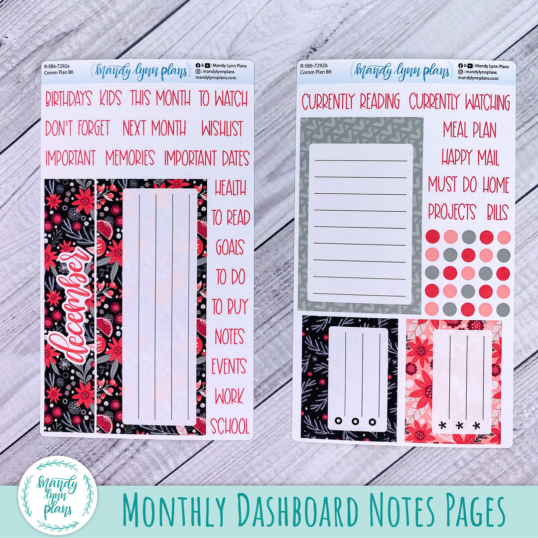 December Common Planner Dashboard || Winter Flora || 292