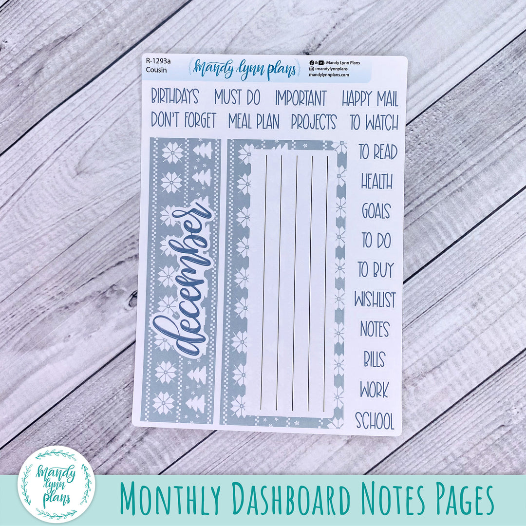 December Hobonichi Cousin Dashboard || Frozen Lake || R-1293