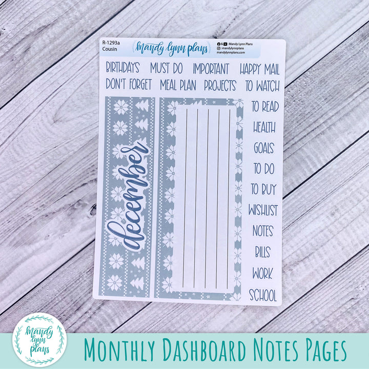 December Hobonichi Cousin Dashboard || Frozen Lake || R-1293