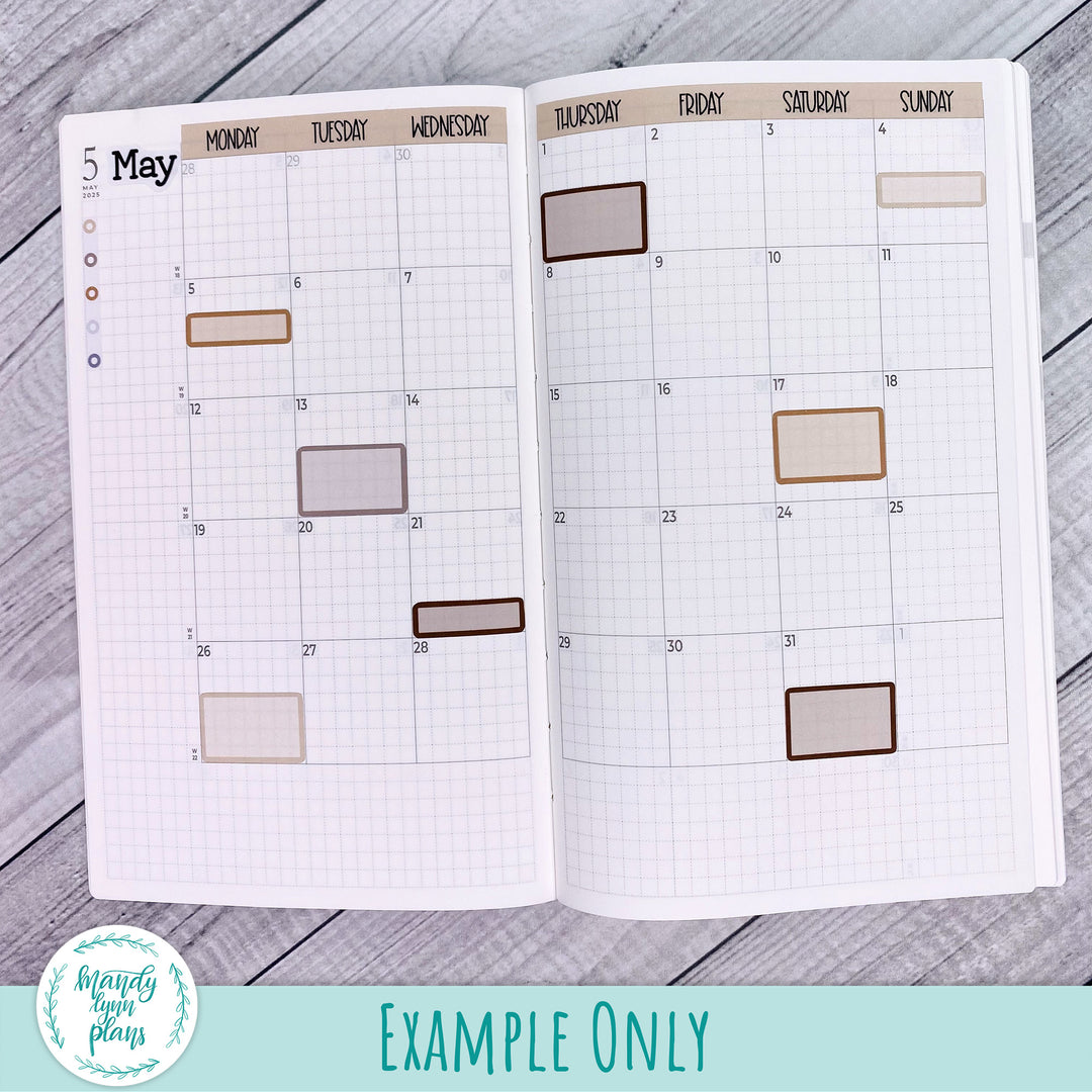 Sunday or Monday Start B6 Slim Common Planner Monthly Day Cover Strips