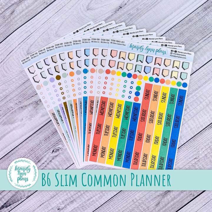 Sunday or Monday Start B6 Slim Common Planner Monthly Day Cover Strips