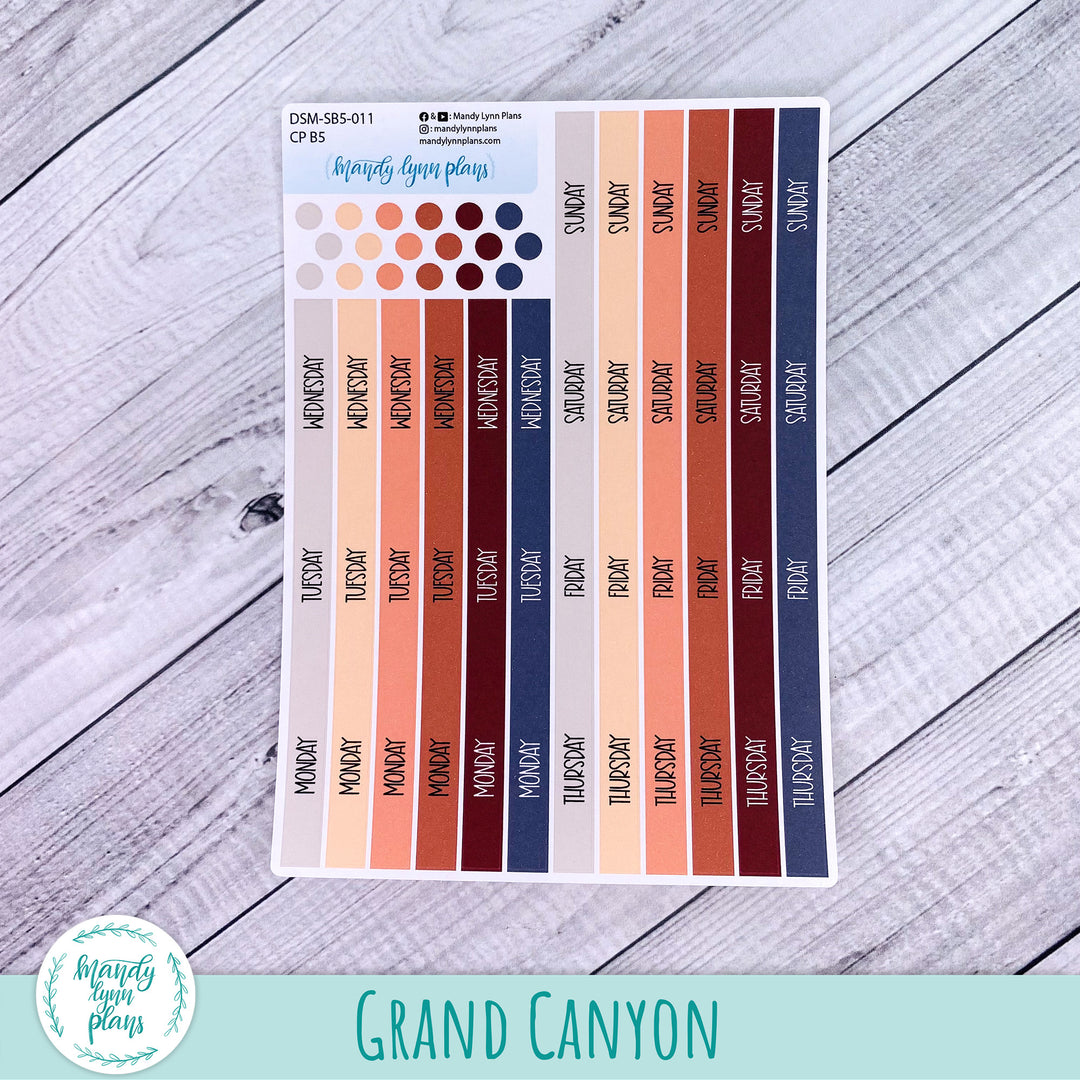 Sunday or Monday Start B5 Common Planner Monthly Day Cover Strips