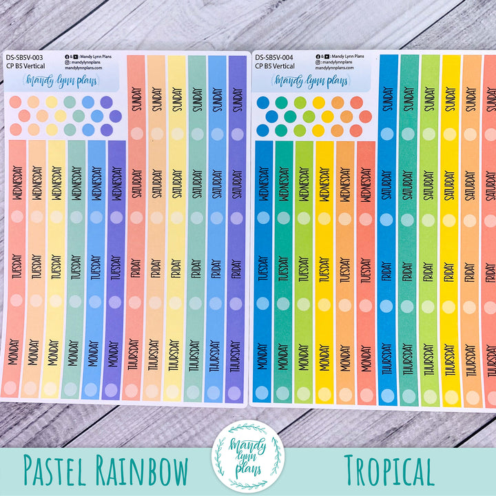 B5 Common Planner Vertical Weekly Days and Date Cover Strips