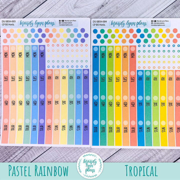 B5 Common Planner Horizontal Weekly Days and Date Cover Strips