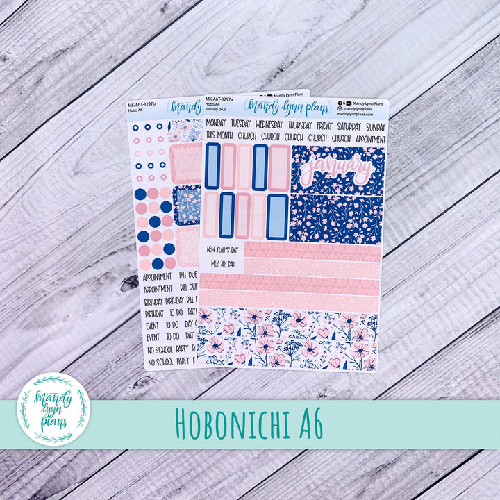 Hobonichi A6 January 2025 Monthly Kit || Dainty Floral || MK-A6T-3297