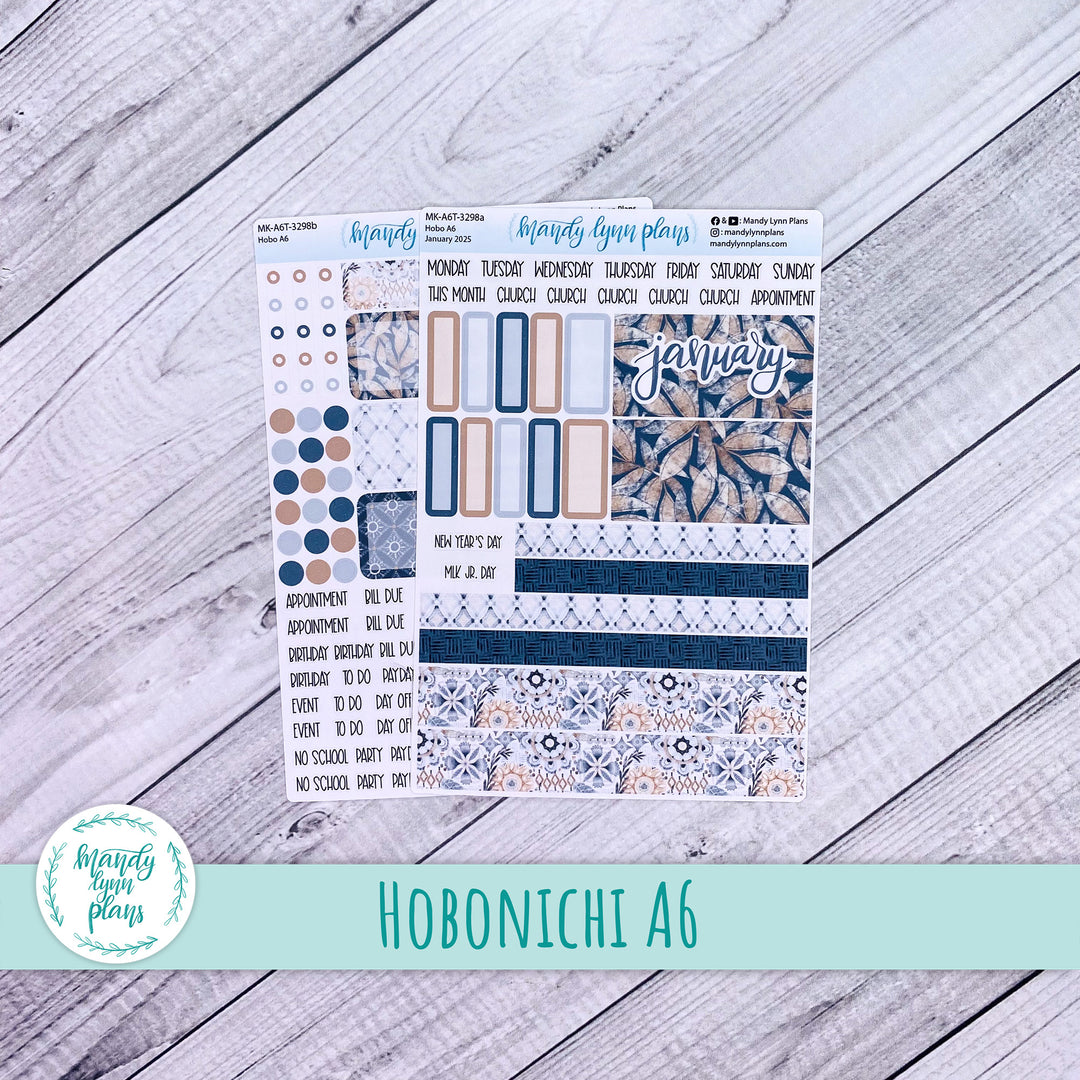 Hobonichi A6 January 2025 Monthly Kit || Rustic Boho || MK-A6T-3298