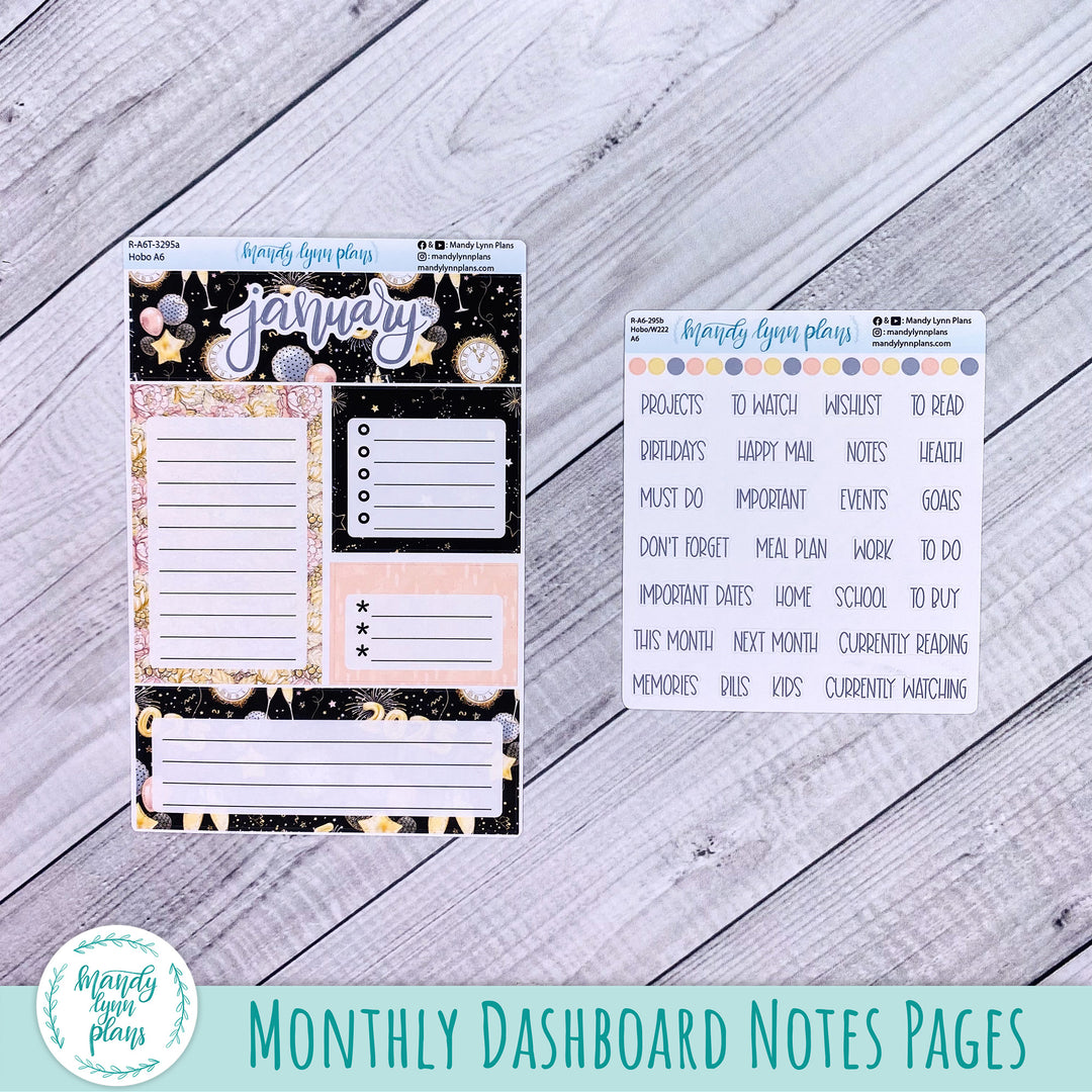 January A6 Hobonichi Dashboard || New Year's Party || R-A6T-3295