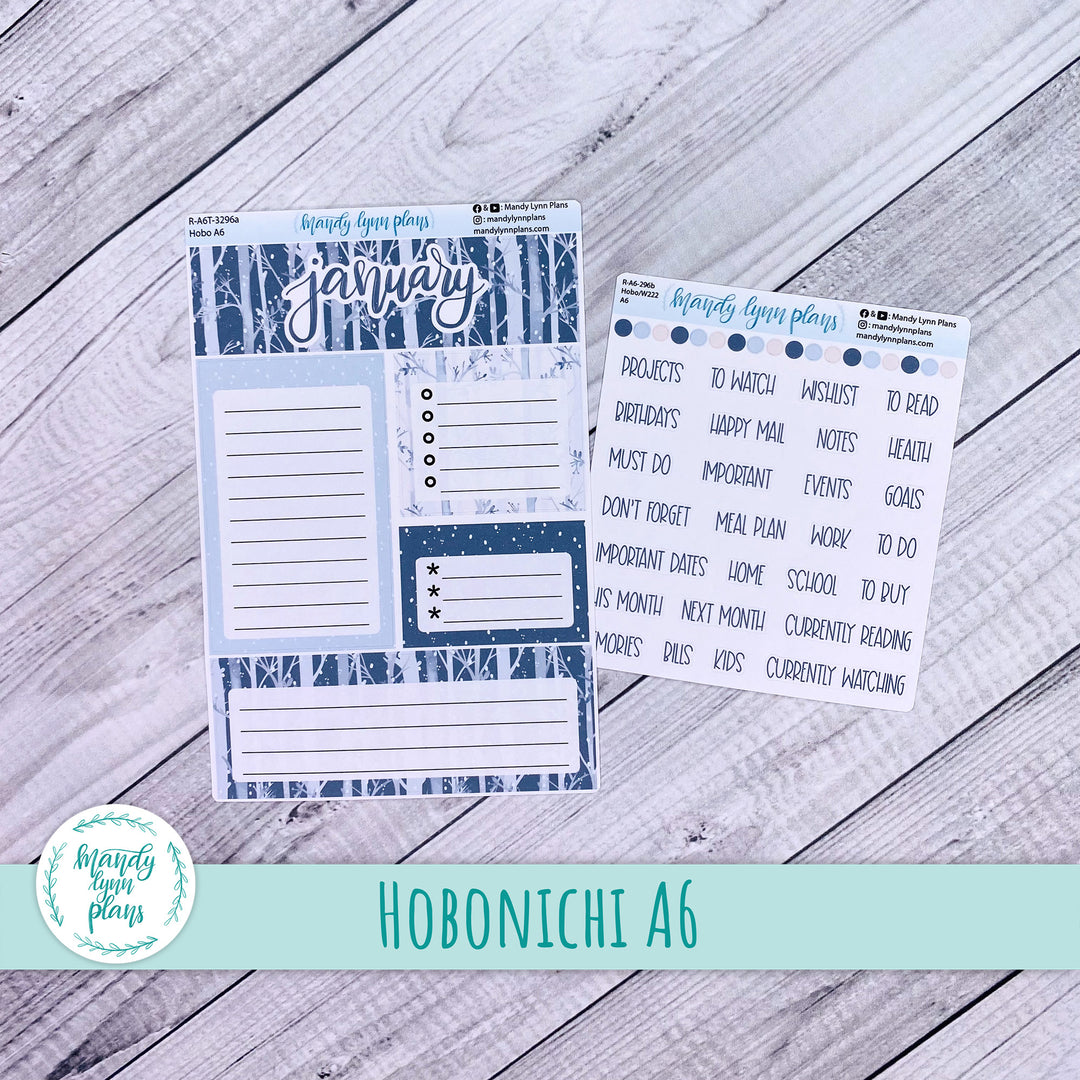 January A6 Hobonichi Dashboard || Winter Forest || R-A6T-3296