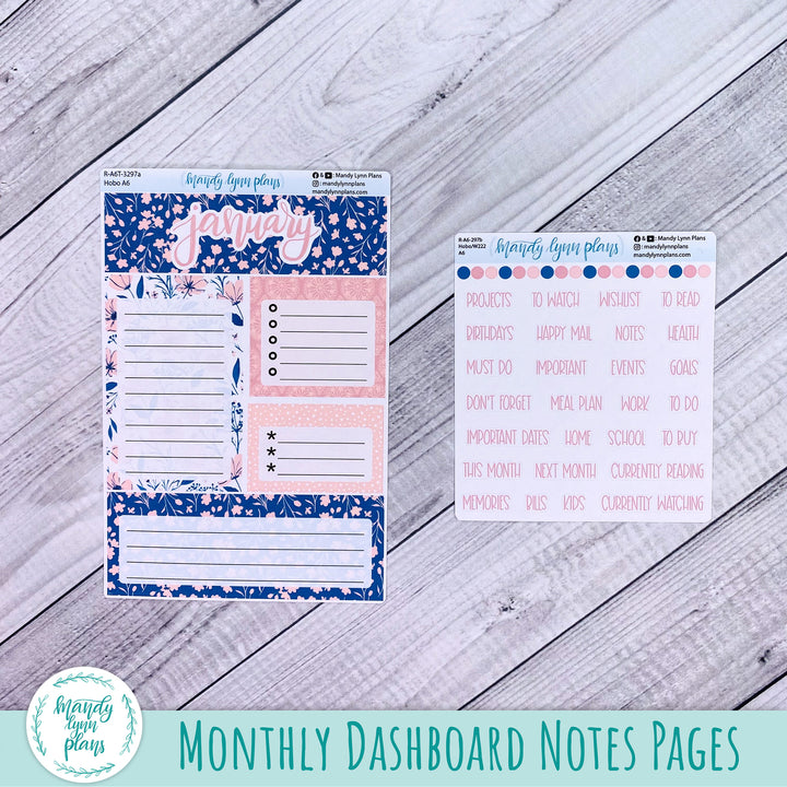 January A6 Hobonichi Dashboard || Dainty Floral || R-A6T-3297