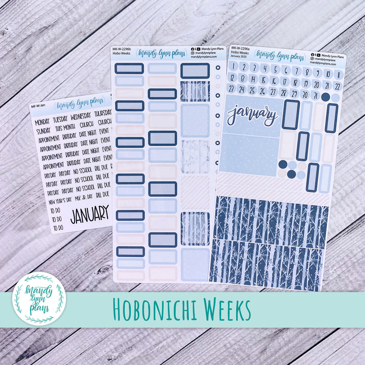 Hobonichi Weeks January 2025 Monthly Kit || Winter Forest || MK-W-2296