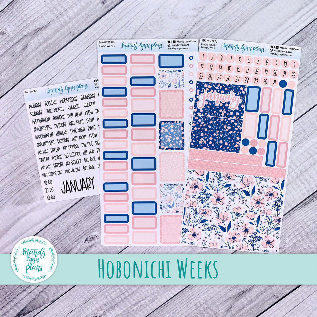 Hobonichi Weeks January 2025 Monthly Kit || Dainty Floral || MK-W-2297