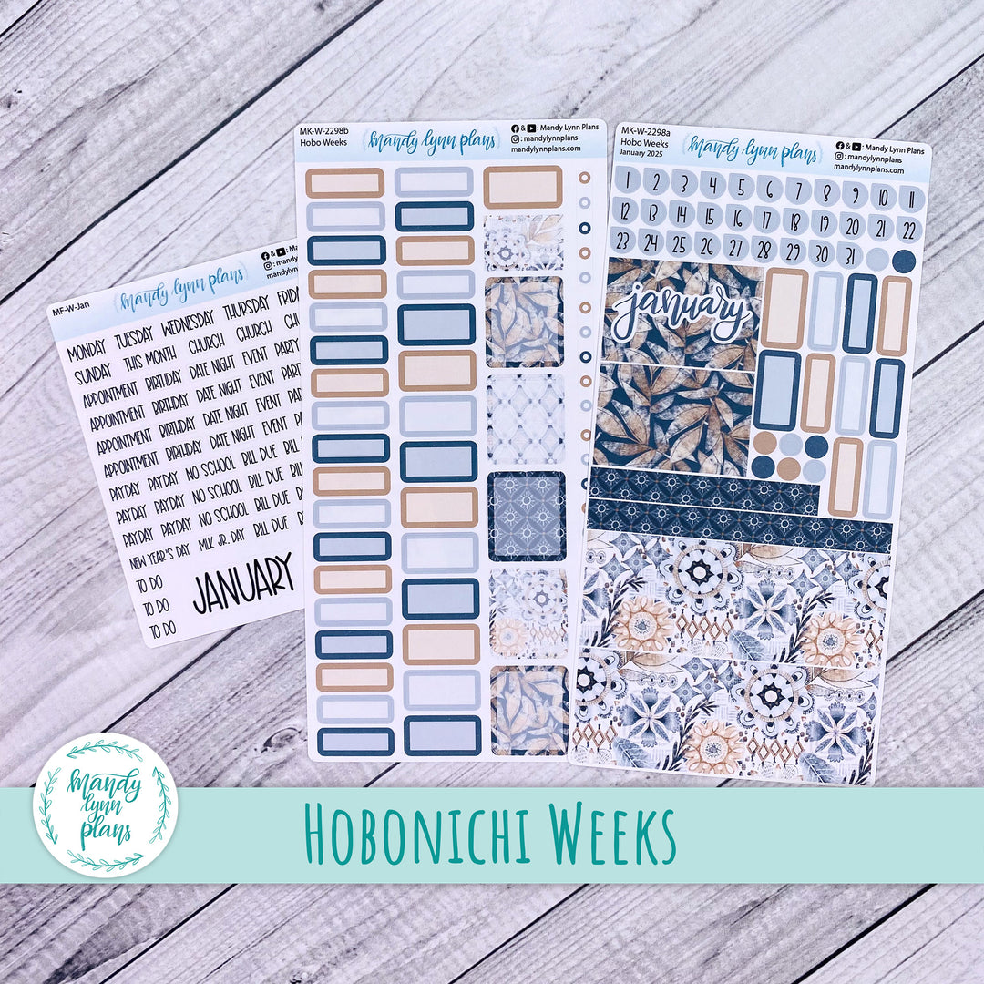 Hobonichi Weeks January 2025 Monthly Kit || Rustic Boho || MK-W-2298