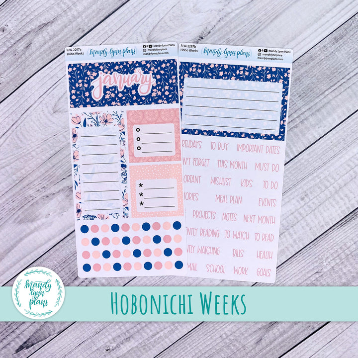 January Hobonichi Weeks Dashboard || Dainty Floral || R-W-2297