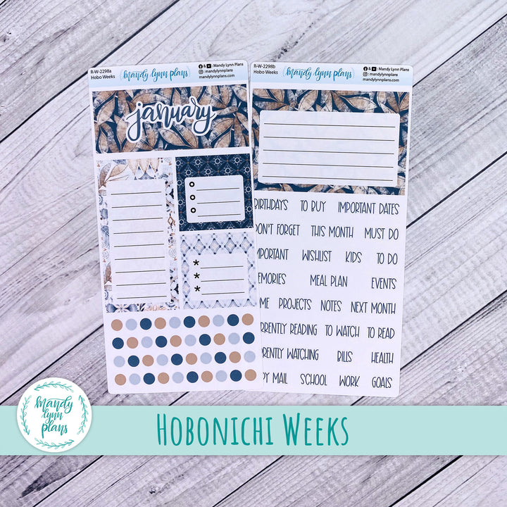 January Hobonichi Weeks Dashboard || Rustic Boho || R-W-2298