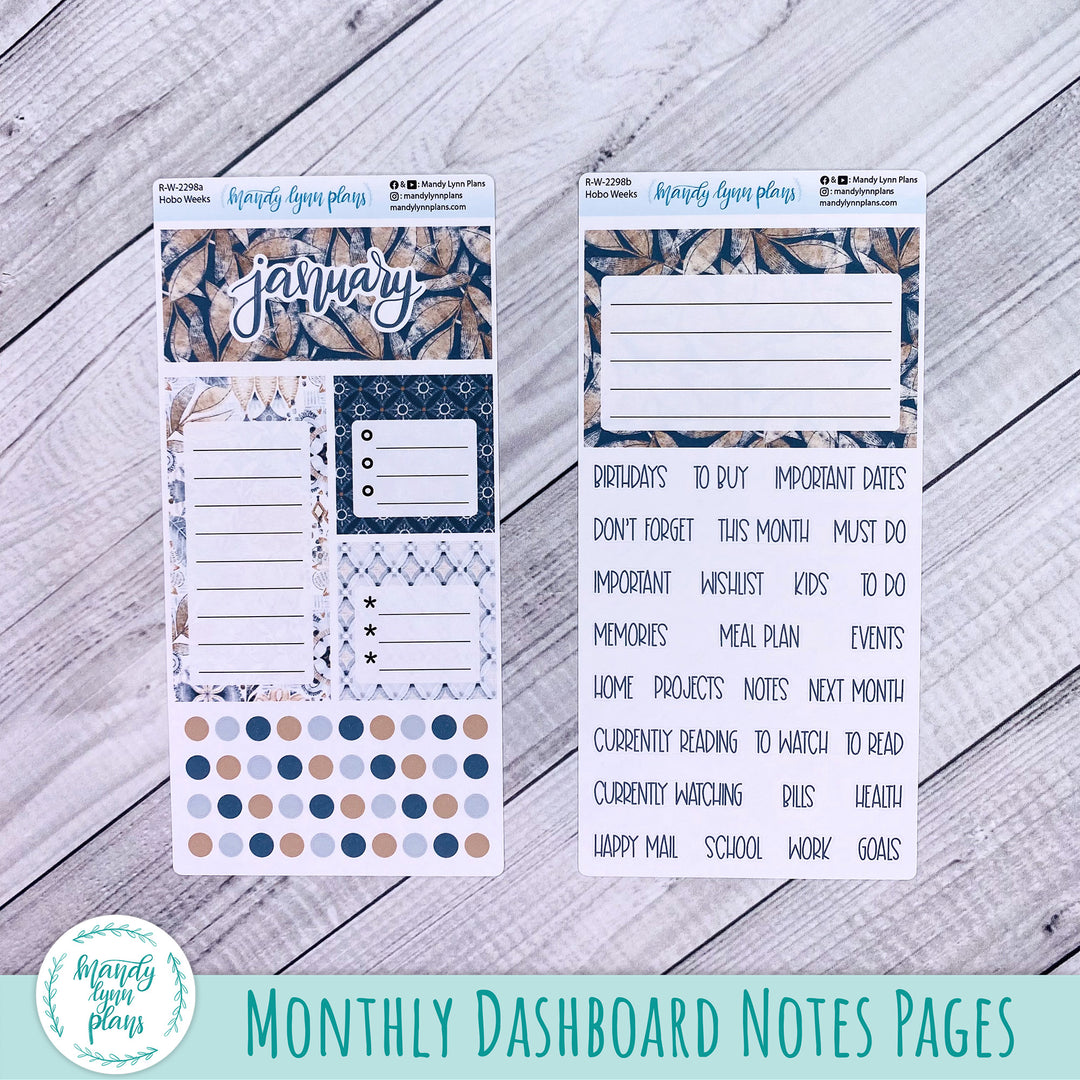 January Hobonichi Weeks Dashboard || Rustic Boho || R-W-2298