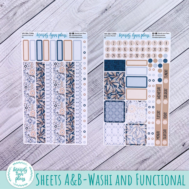 A5, B6, N1 & N2 Common Planner Weekly Kit || Rustic Boho || 298