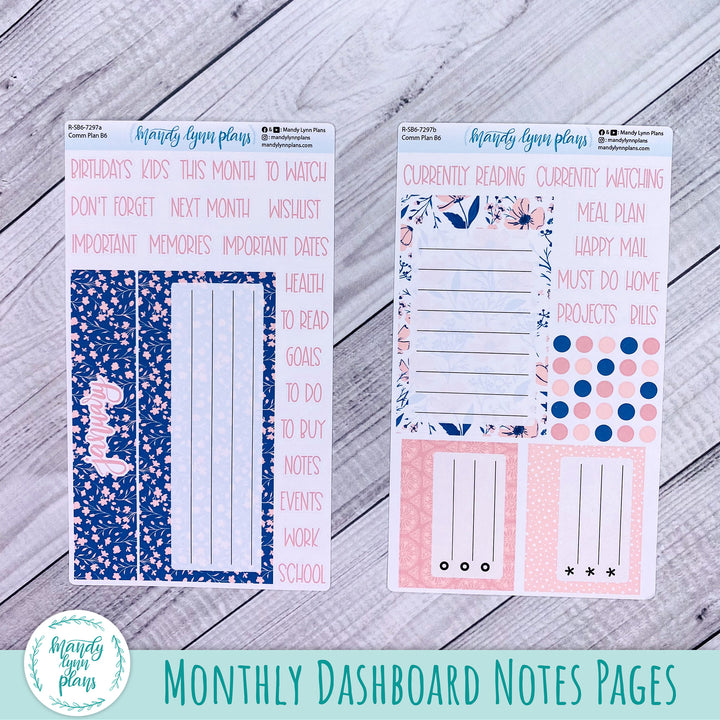 January Common Planner Dashboard || Dainty Floral || 297