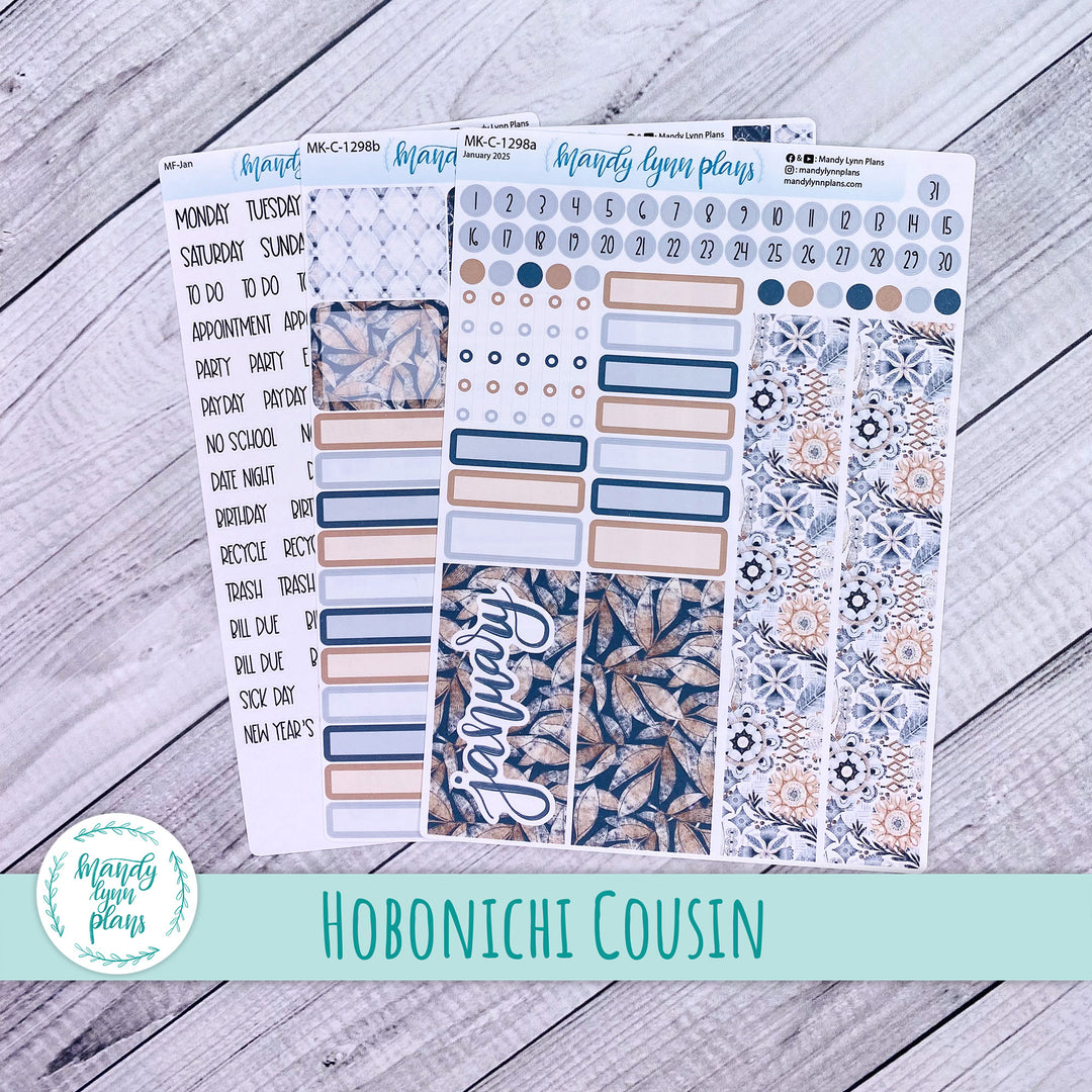 Hobonichi Cousin January 2025 Monthly || Rustic Boho || MK-C-1298