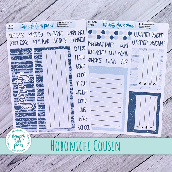 January Hobonichi Cousin Dashboard || Winter Forest || R-1296