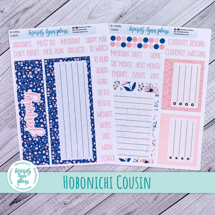 January Hobonichi Cousin Dashboard || Dainty Floral || R-1297