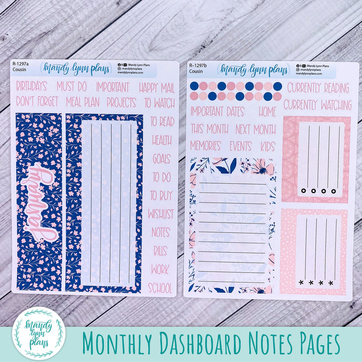 January Hobonichi Cousin Dashboard || Dainty Floral || R-1297