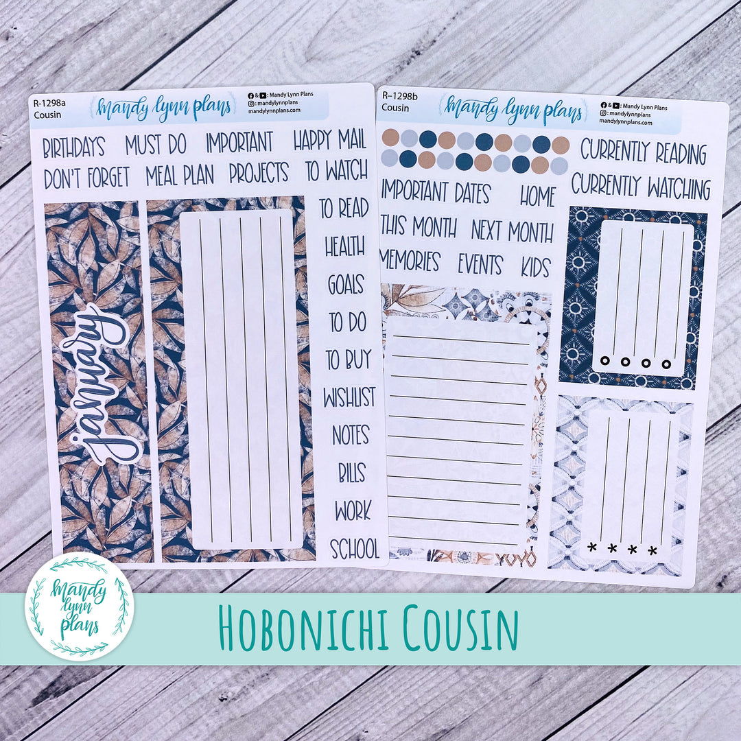 January Hobonichi Cousin Dashboard || Rustic Boho || R-1298