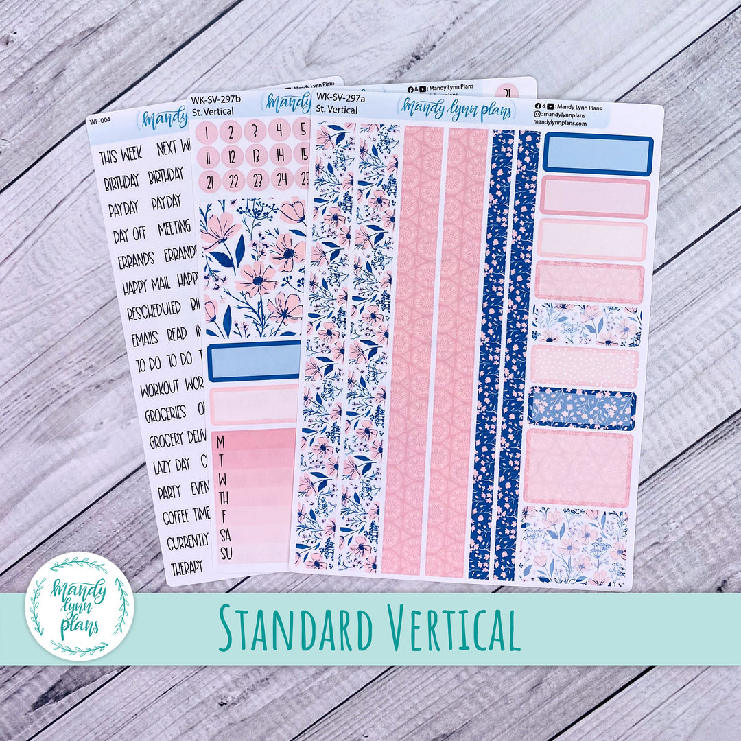 Standard Vertical Weekly Kit || Dainty Floral || WK-SV-297