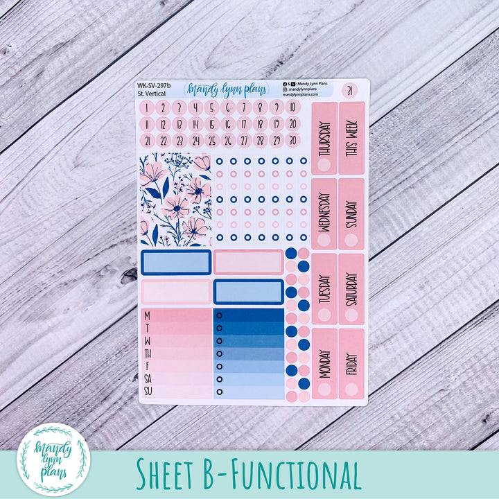 Standard Vertical Weekly Kit || Dainty Floral || WK-SV-297