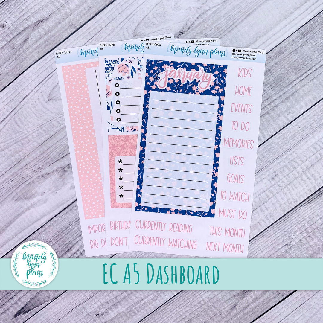 January EC A5 Dashboard Kit || Dainty Floral || R-EC5-297