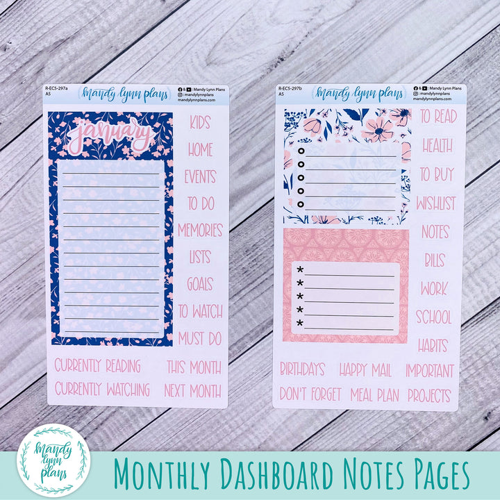 January EC A5 Dashboard Kit || Dainty Floral || R-EC5-297