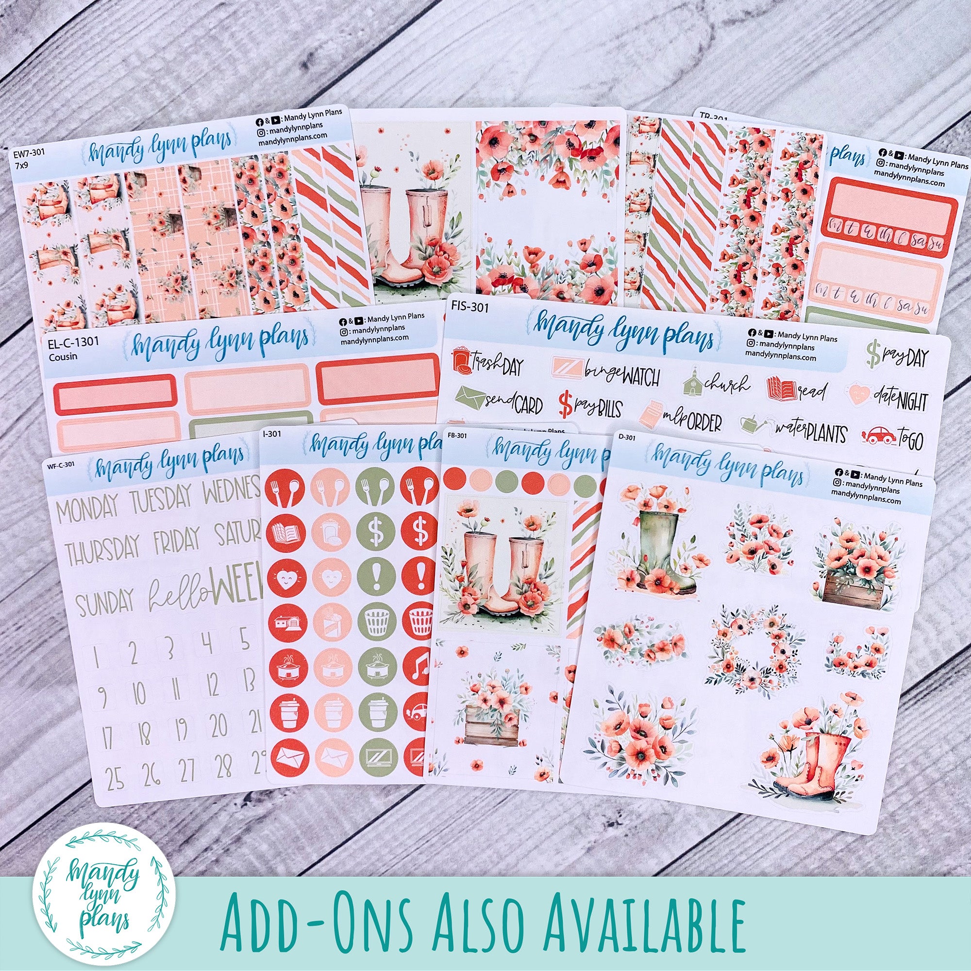 Hobonichi A6 Weekly Kit || Red Poppies || WK-A6T-3301 – Mandy Lynn