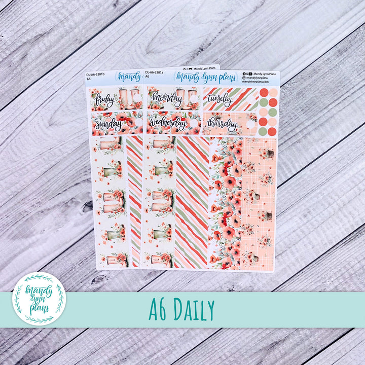 A6 Daily Kit || Red Poppies || DL-A6-3301