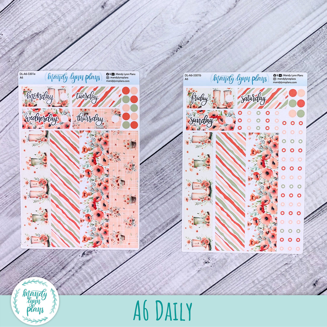 A6 Daily Kit || Red Poppies || DL-A6-3301