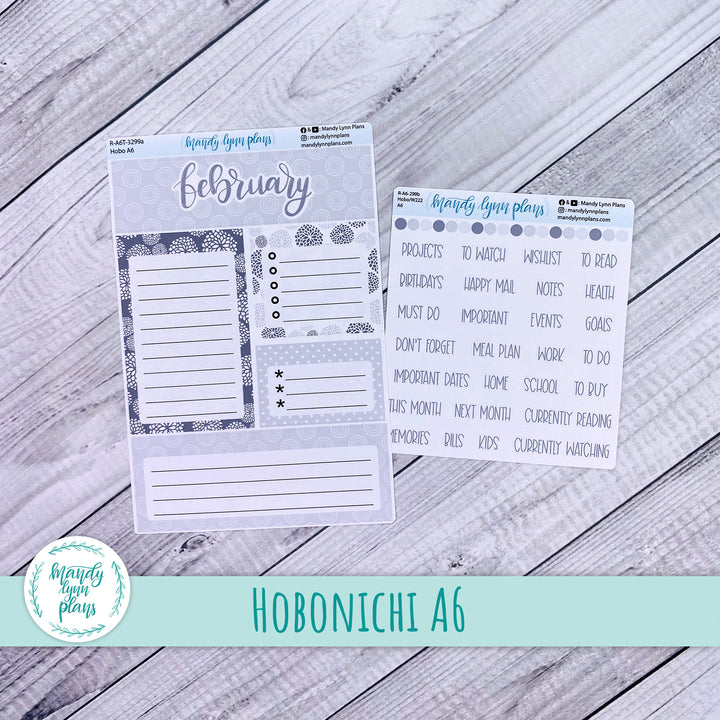 February A6 Hobonichi Dashboard || Minimalist || R-A6T-3299