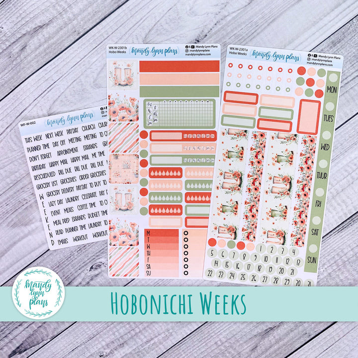 Hobonichi Weeks Weekly Kit || Red Poppies || WK-W-2301